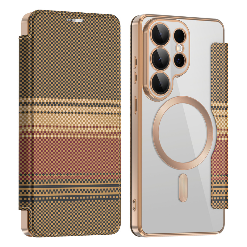 Phone Cases With Wallet - 럭셔리 PC 카본 파이버 텍스처 플립