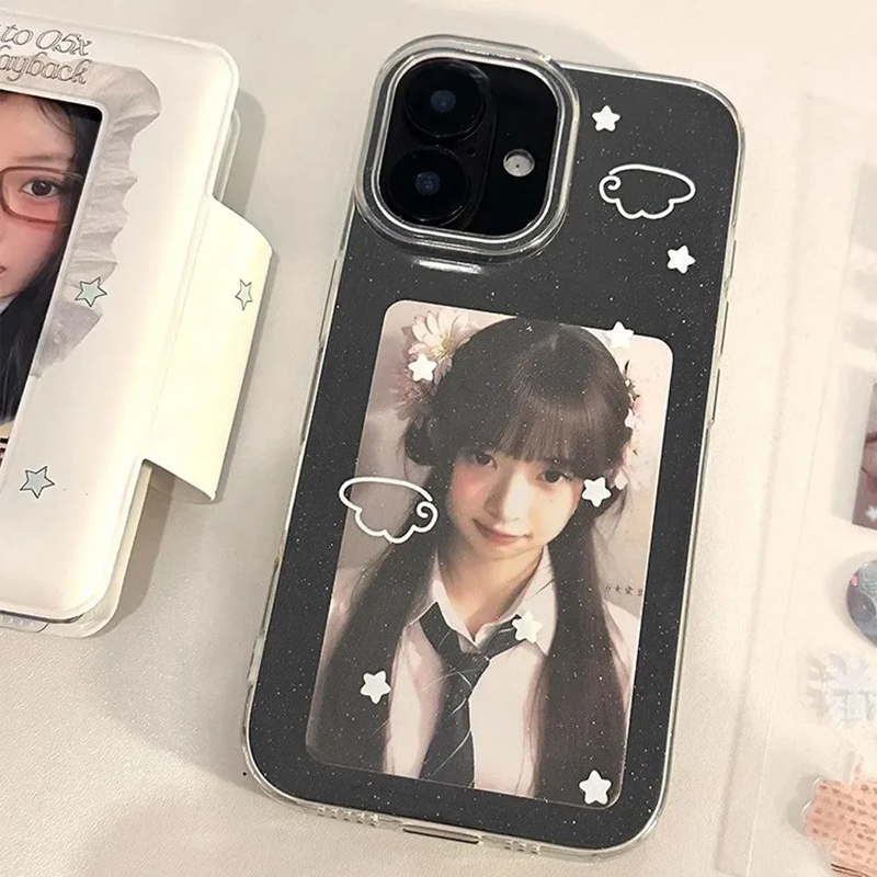 Phone Cases Cute Iphone 13 - 귀여운 흰색 별 날개 만화 캐릭터