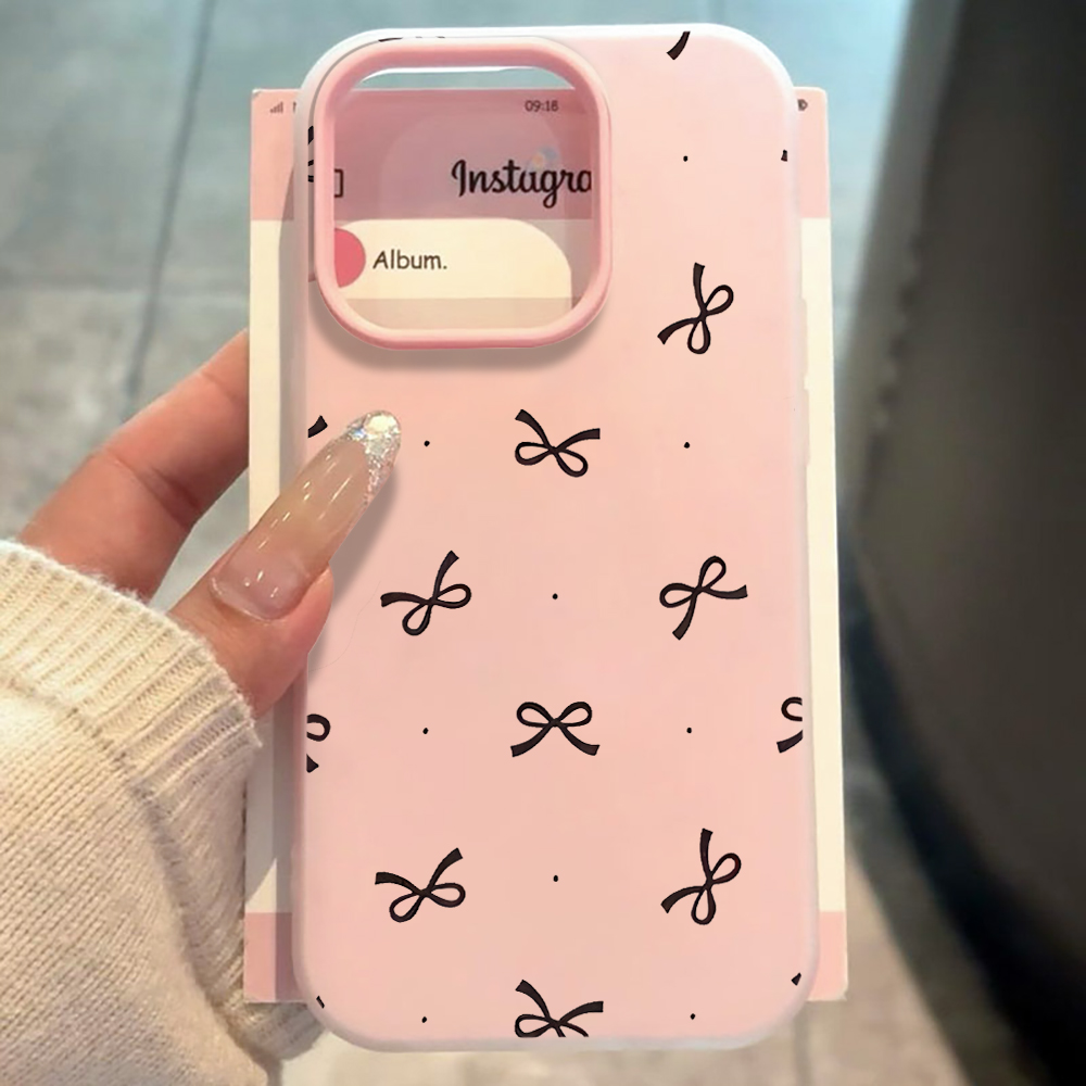 Phone Cases Cute Iphone 13 - 귀여운 리본 물방울 무늬 INS 스타일