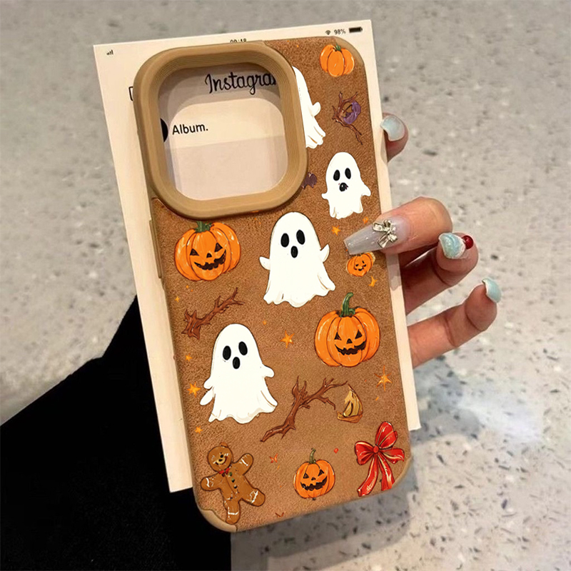 Phone Cases Cute Iphone 13 - 할로윈 테마의 귀여운 호박 유령 디자인