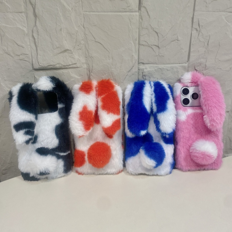 Phone Cases Cute Iphone 13 - 귀여운 토끼 디자인 폭신한 폰 케이스