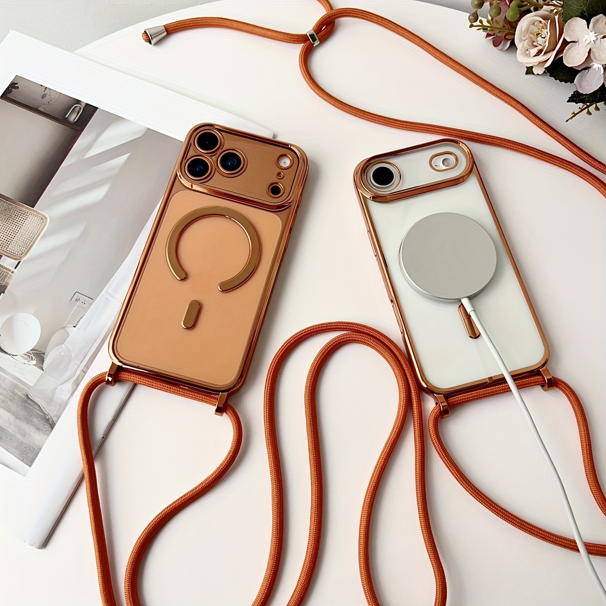 럭셔리 목걸이 줄 랜야드 도금 마그네틱 클리어 폰 케이 - Clear Magsafe Case 리뷰 및 가격