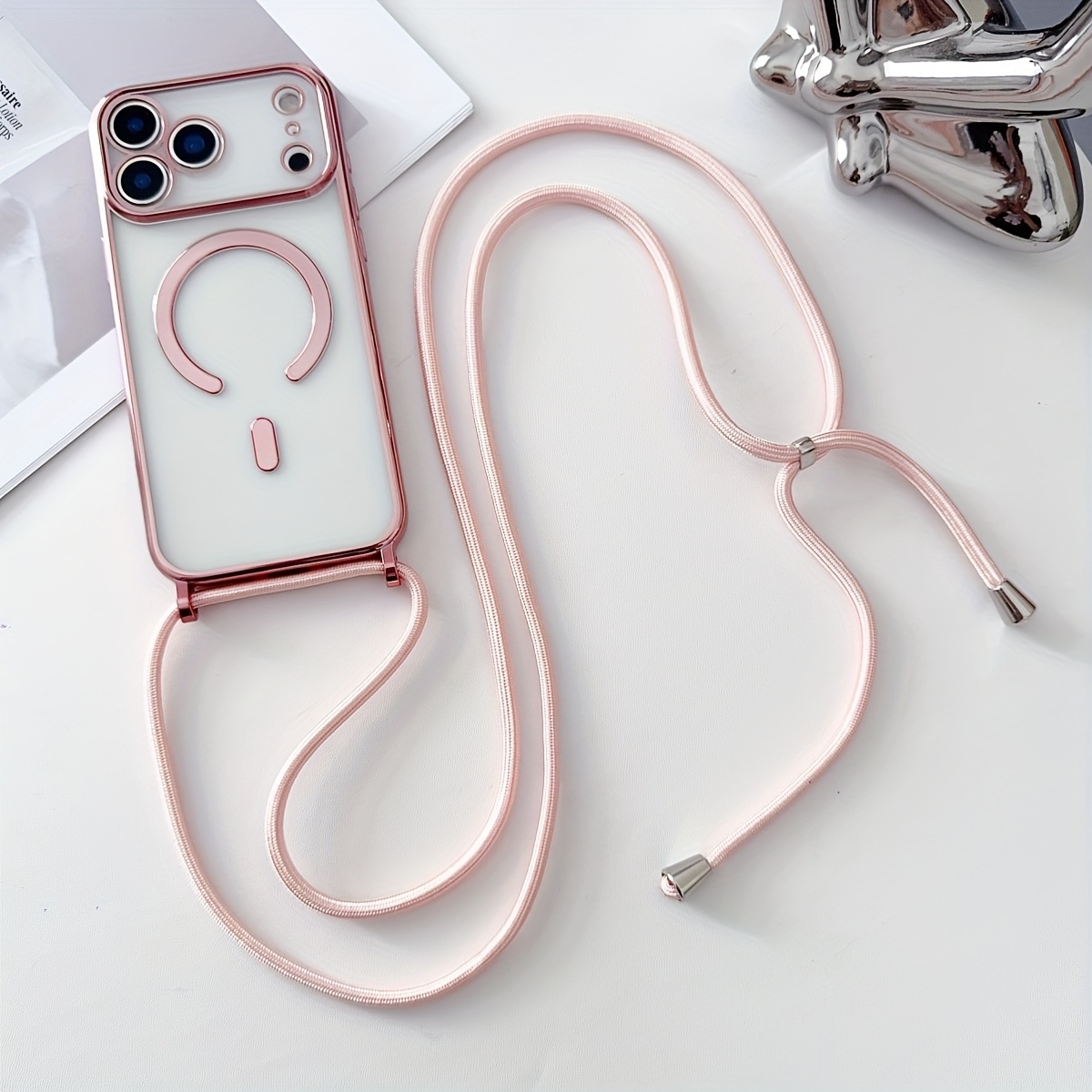 럭셔리 목걸이 줄 랜야드 도금 마그네틱 클리어 폰 케이 - Clear Magsafe Case 리뷰 및 가격