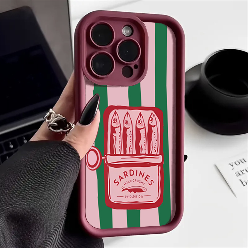 재미있는 정어리 캔 레트로 스트라이프 폰 케이스 (아이 - Phone Cases Quirky 리뷰 및 가격