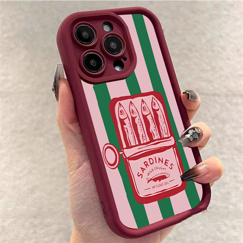 재미있는 정어리 캔 레트로 스트라이프 폰 케이스 (아이 - Phone Cases Quirky 리뷰 및 가격