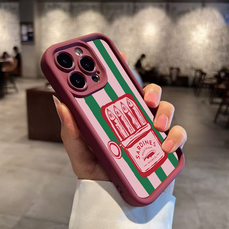 재미있는 정어리 캔 레트로 스트라이프 폰 케이스 (아이 - Phone Cases Quirky 리뷰 및 가격