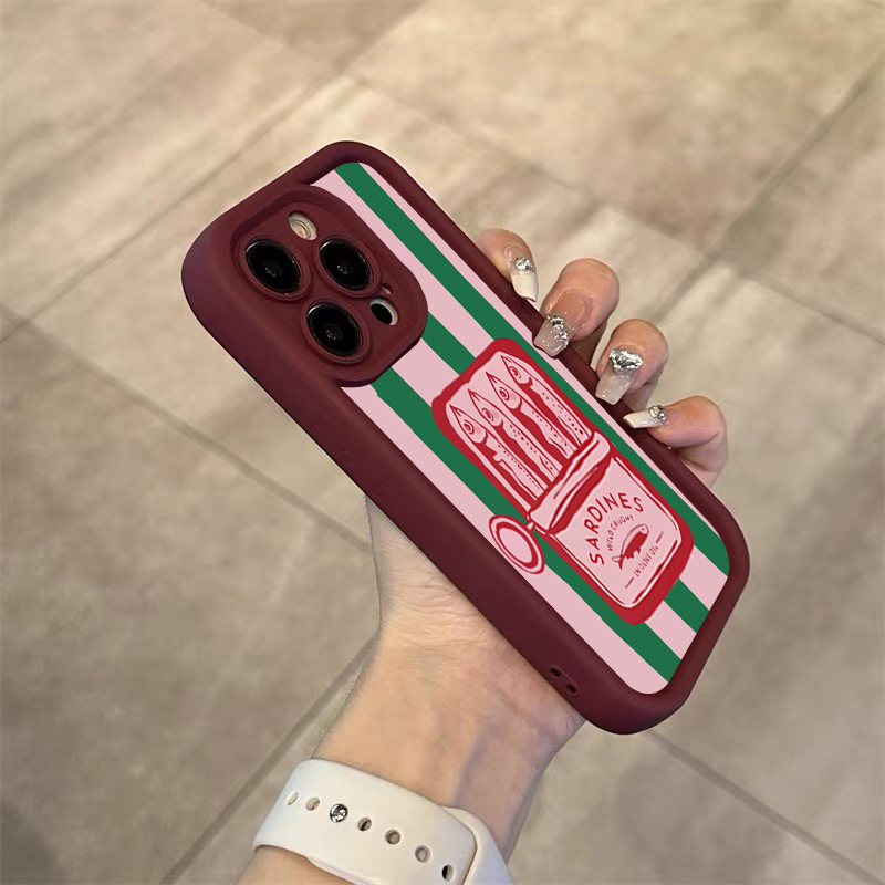 재미있는 정어리 캔 레트로 스트라이프 폰 케이스 (아이 - Phone Cases Quirky 리뷰 및 가격