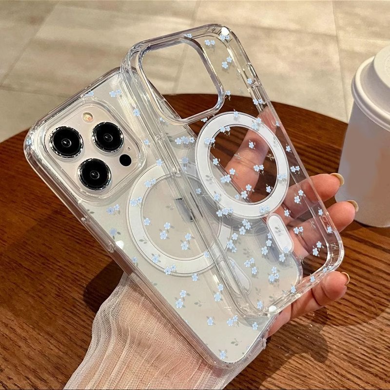 MagSafe 호환 투명 마그네틱 폰 케이스, 작은 꽃 - Clear Magsafe Case 리뷰 및 가격