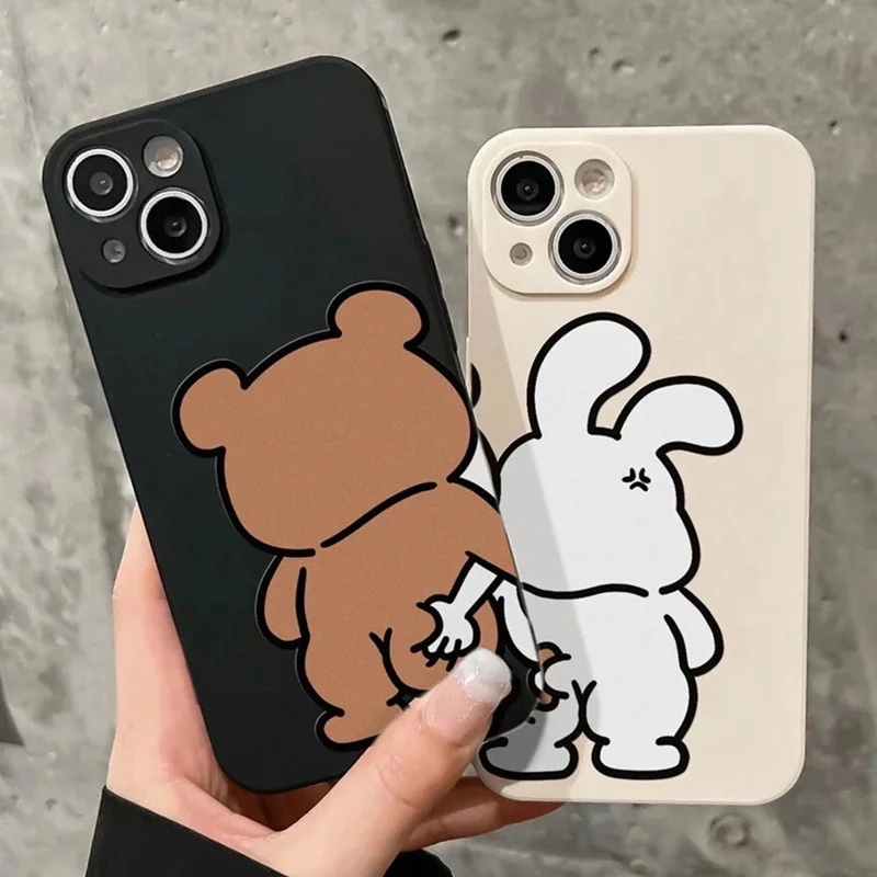 재미있는 커플 만화 토끼 곰 폰 케이스 아이폰 17 1 - Phone Cases Quirky 리뷰 및 가격