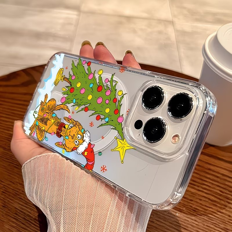 강아지 테마 크리스마스 파티 투명 폰 케이스 아이폰 1 - Clear Magsafe Case 리뷰 및 가격