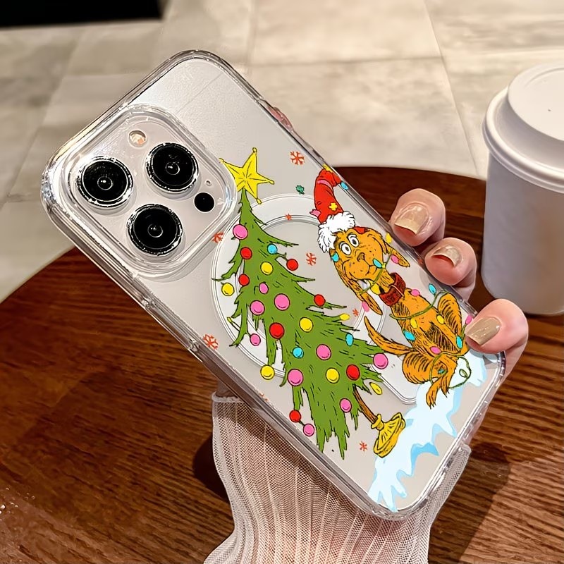 강아지 테마 크리스마스 파티 투명 폰 케이스 아이폰 1 - Clear Magsafe Case 리뷰 및 가격
